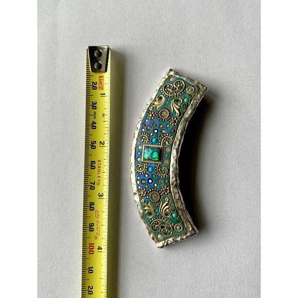 Orit Schatzman Signed Sterling Silver 925 Designer Breastplate Pendant Israel - Picture 7 of 7